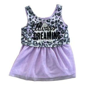 Justice Girls Purple Leopard & Tulle Always Dreaming Tank Top, Sz 8